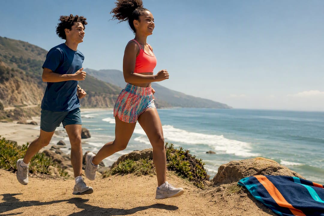 Teen jogging outdoors to manage anger