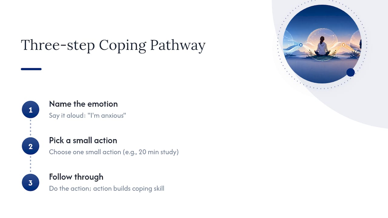 Three-step emotional coping process