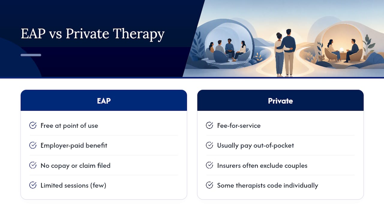 Cost and Insurance: EAP Versus Paying Privately — overview diagram