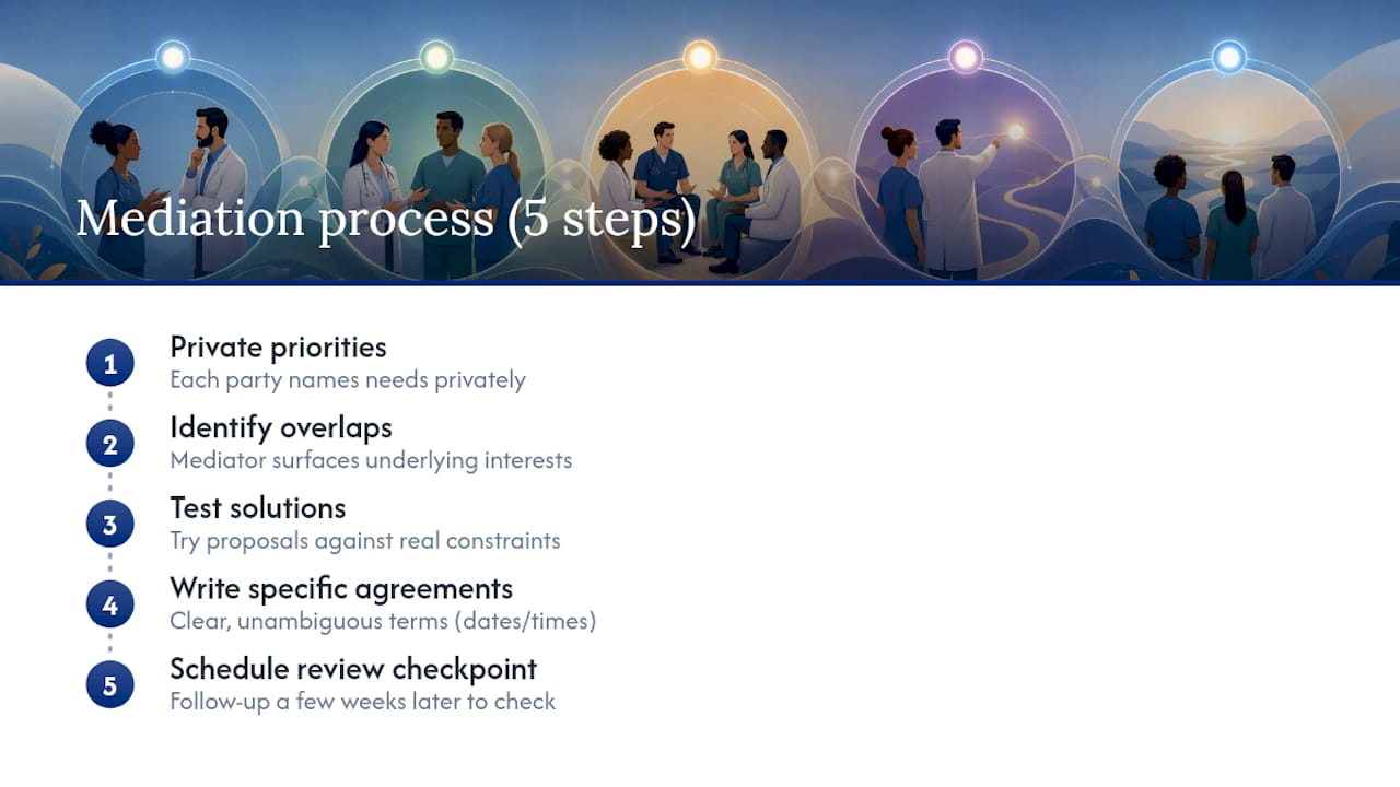 A Step-by-Step Mediation Process Families Can Expect — overview diagram