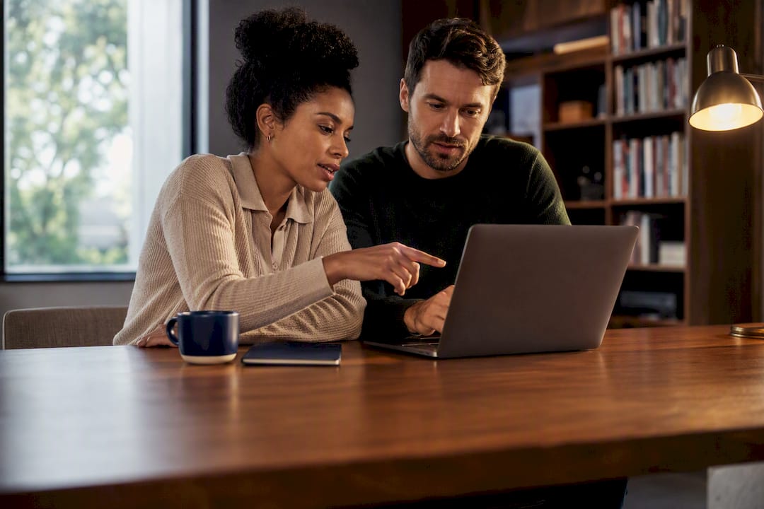 Mixed couple beginning an avoided task together