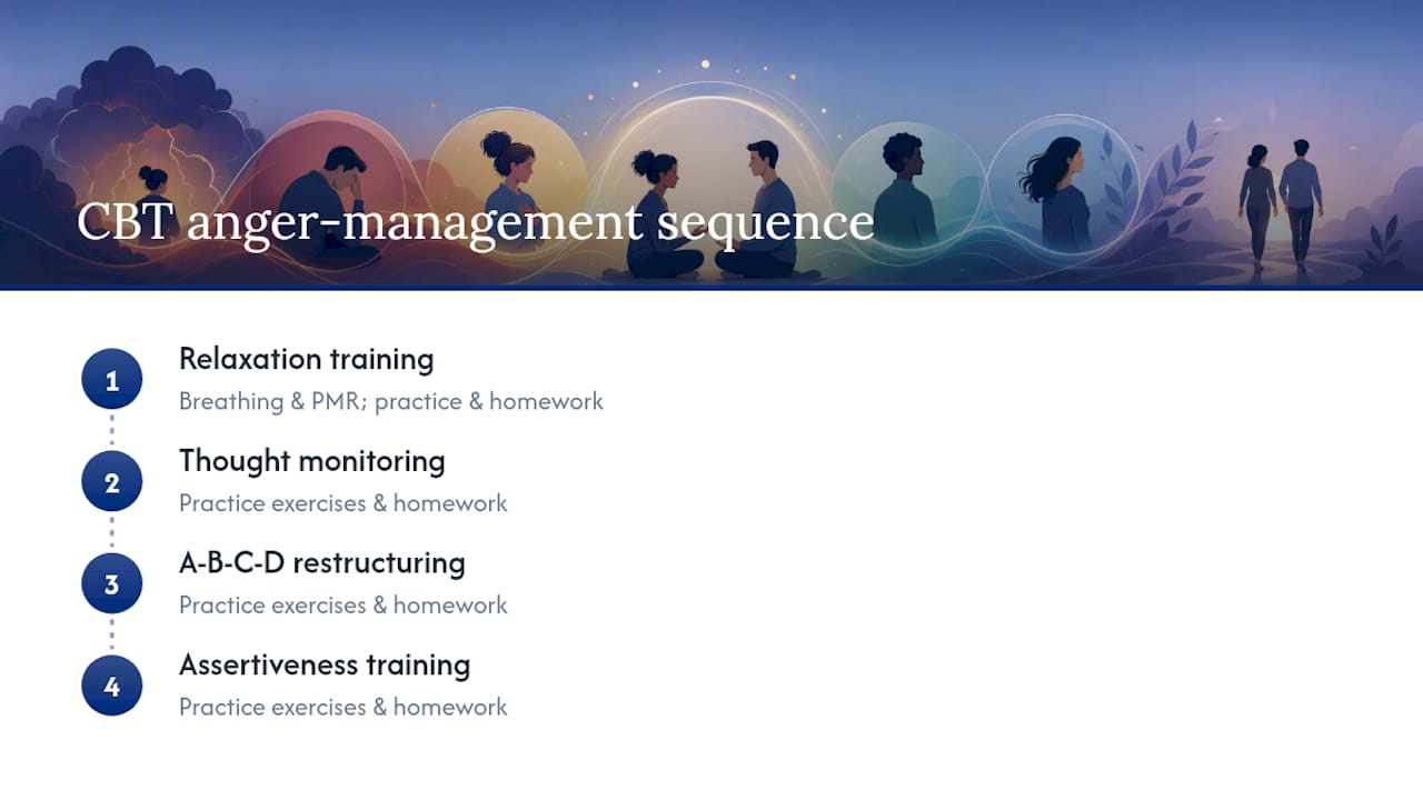Four CBT anger management skill components